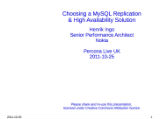 Choosing a MySQL Replication / High Availability Solution