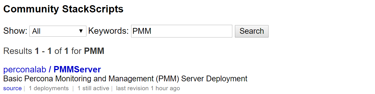 Choose PMMServer from PerconaLab