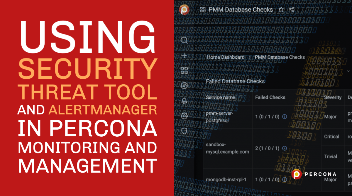 Using Security Threat Tool and Alertmanager in Percona Monitoring and Management