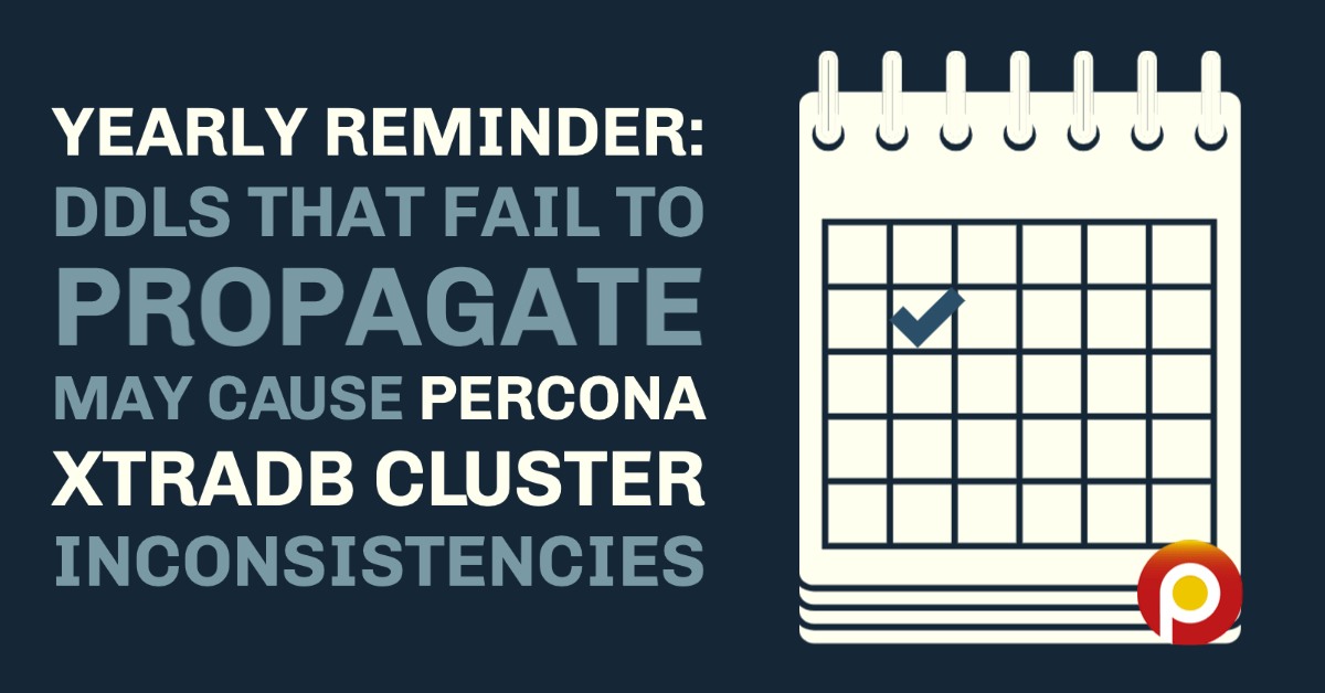Yearly Reminder: DDLs That Fail to Propagate May Cause Percona XtraDB Cluster Inconsistencies