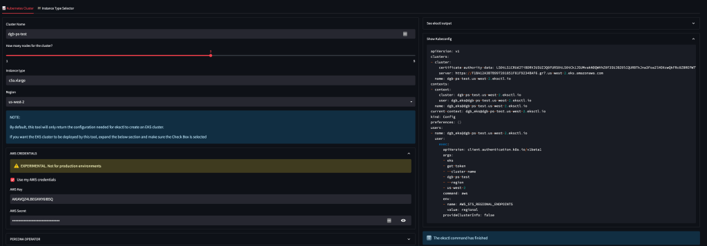 kubeconfig file Percona