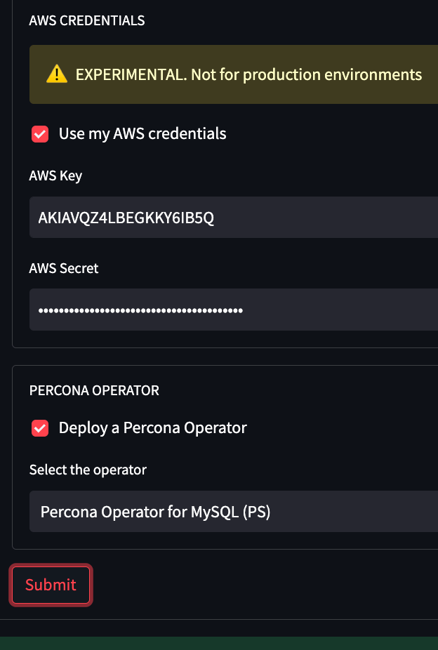 deploy a Percona Operator