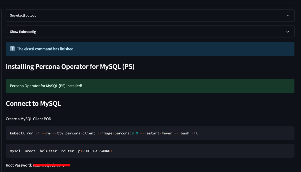installing percona operator for MySQL