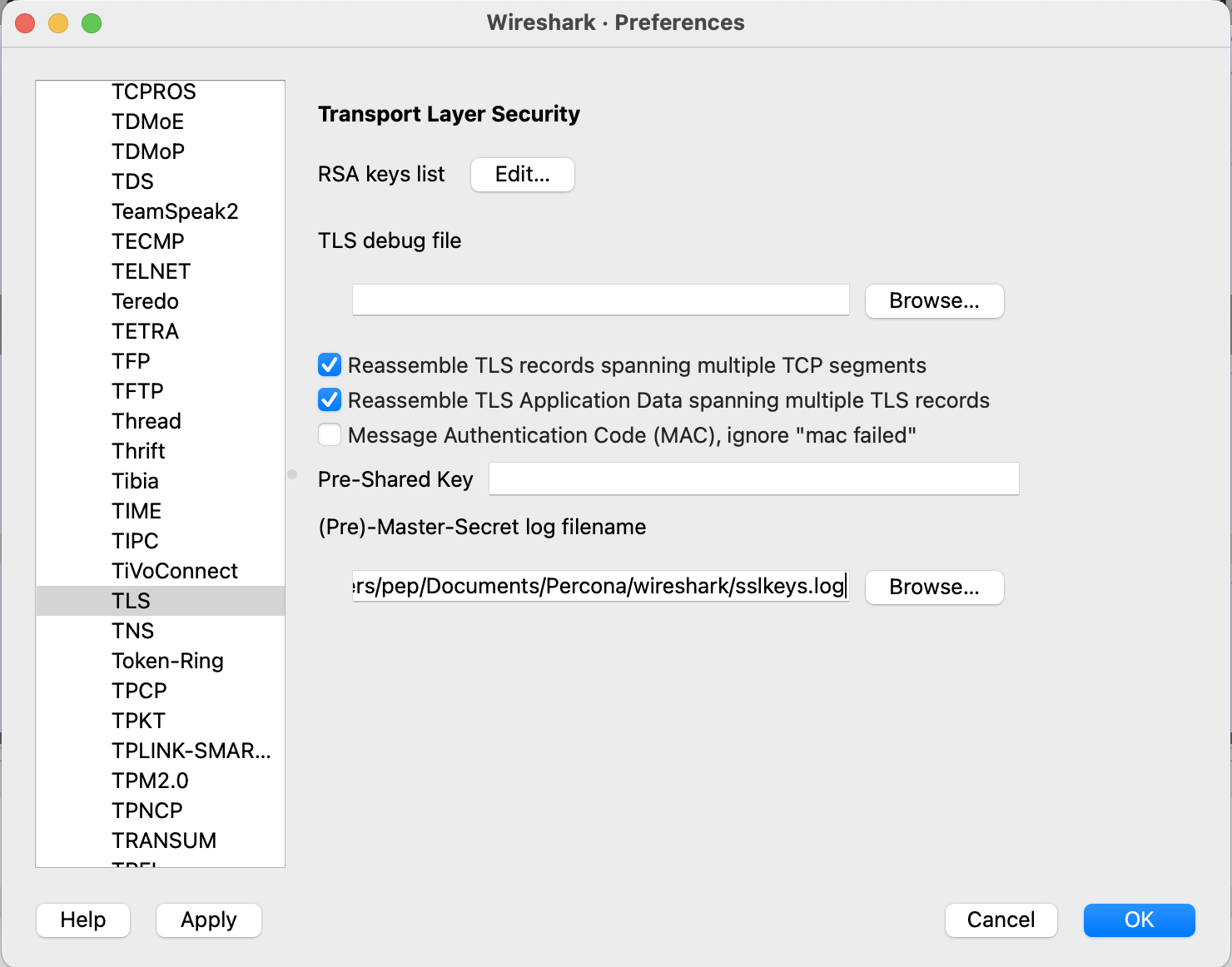 wireshark preferences