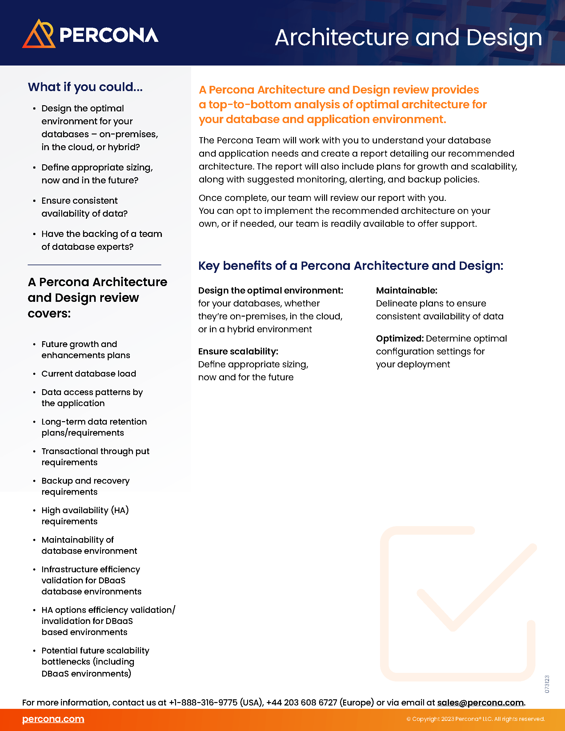 Database Architecture and Design Review - Percona
