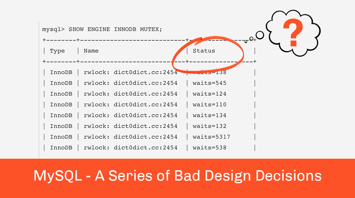 MySQL - A Series of Bad Design Decisions - Percona
