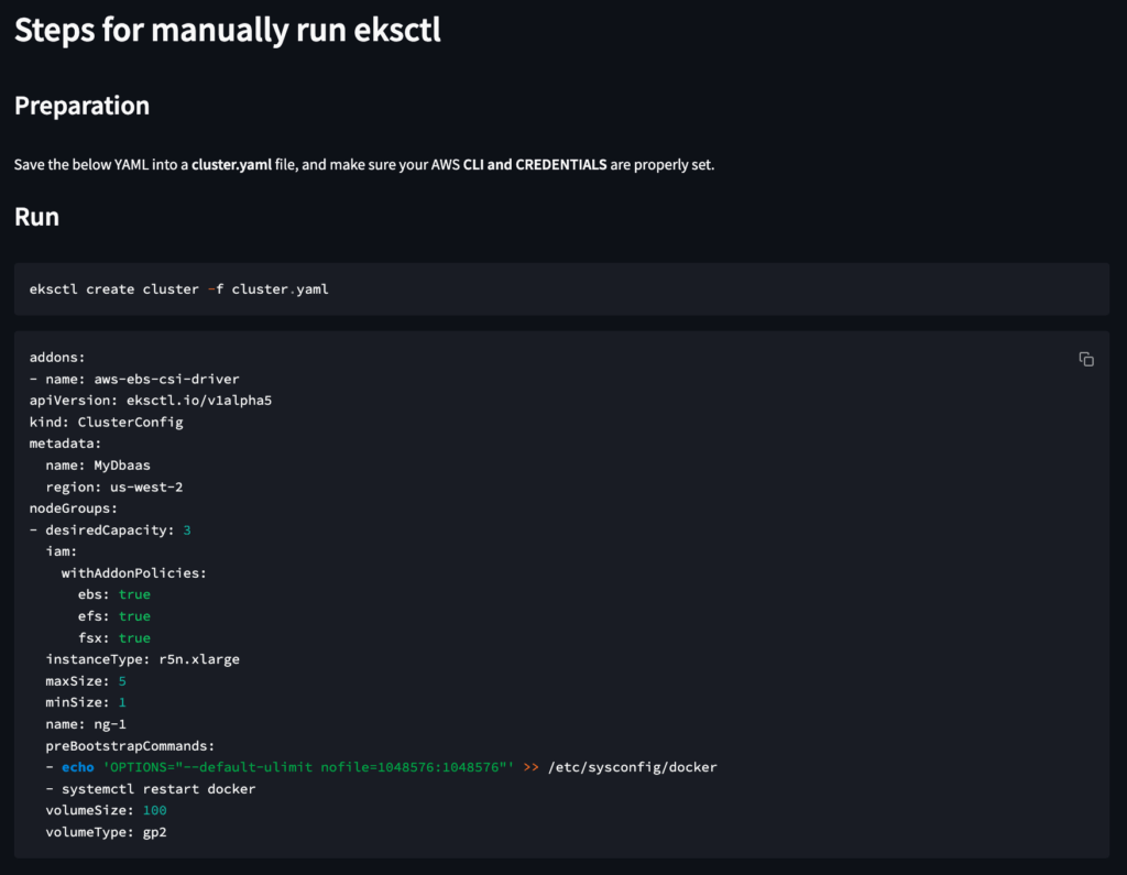 using EKSCTL