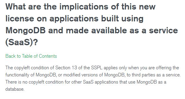 MongoDB SSPL