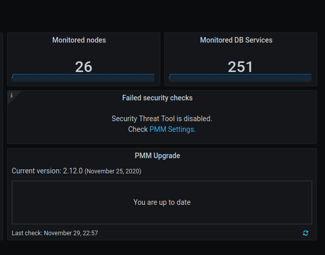 Percona Monitoring and Management benchmark