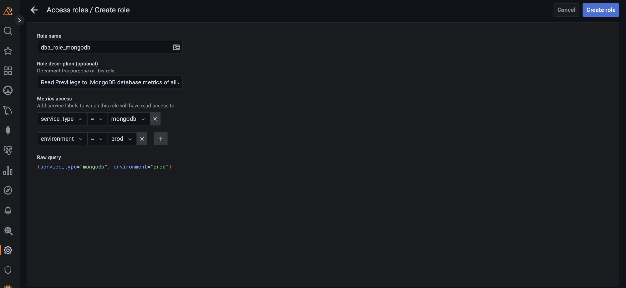Create a role in Access Control