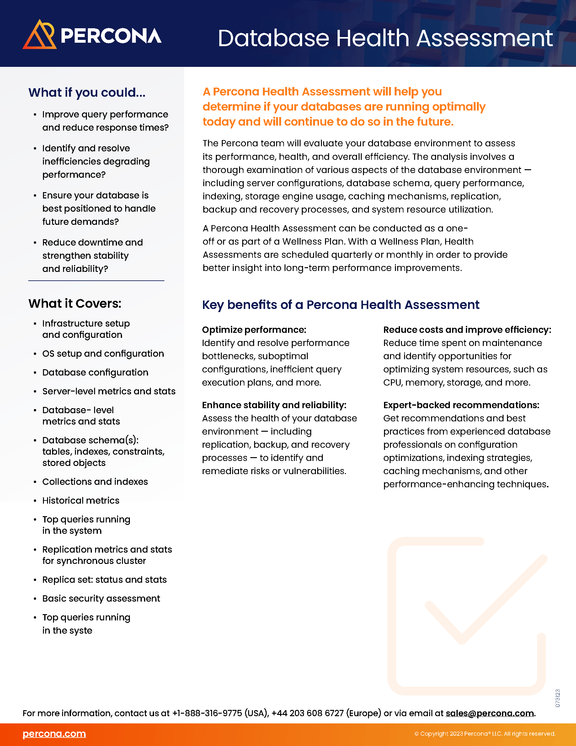 Database Health Assessment - Percona