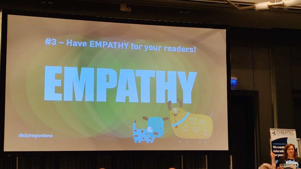 Slide showing empathy for your readers