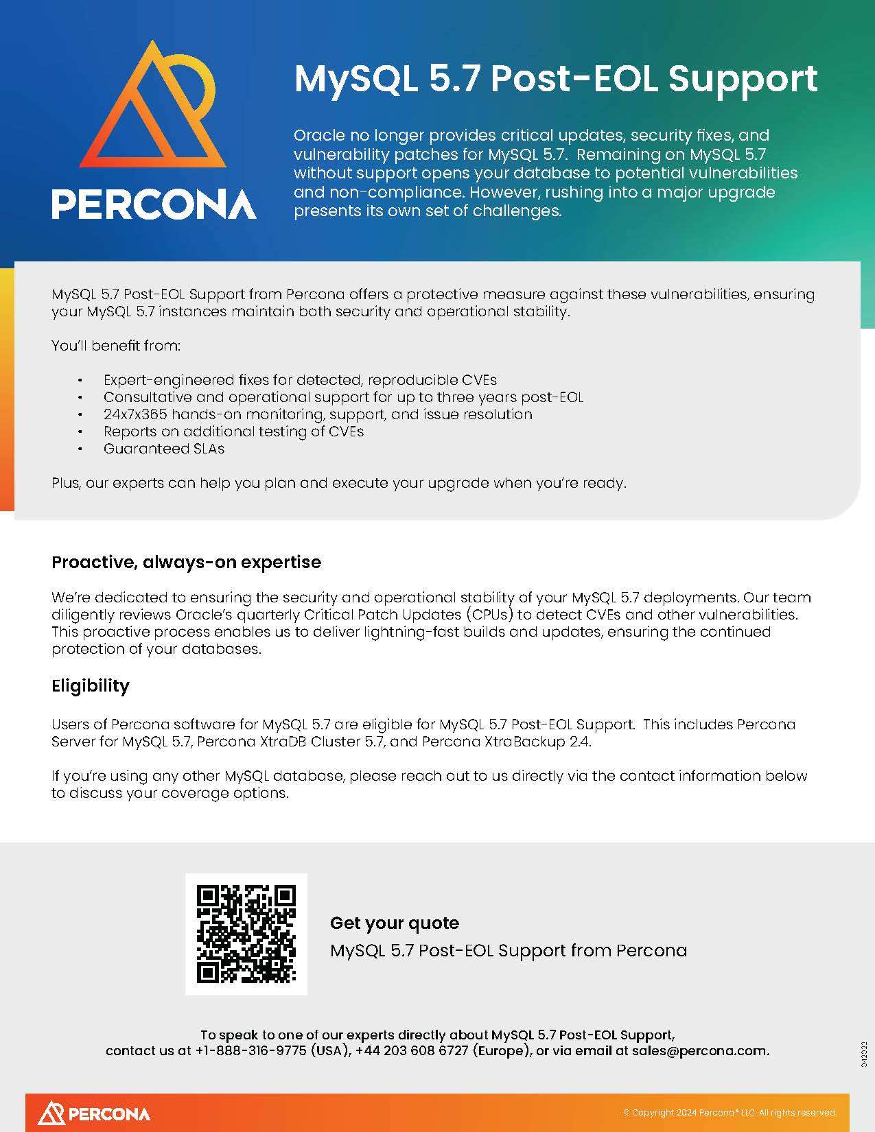 MySQL 5.7 Post-EOL Support - Percona