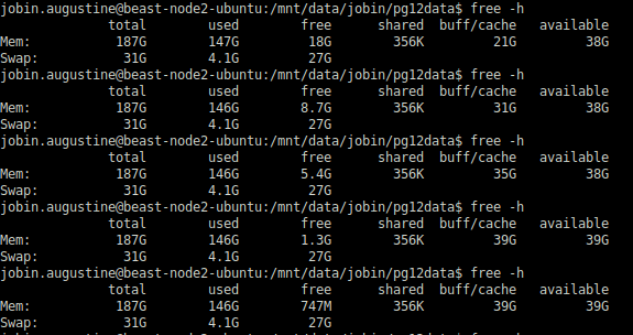 Available Memory PostgreSQL