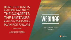 Percona Disaster Recovery and High Availability