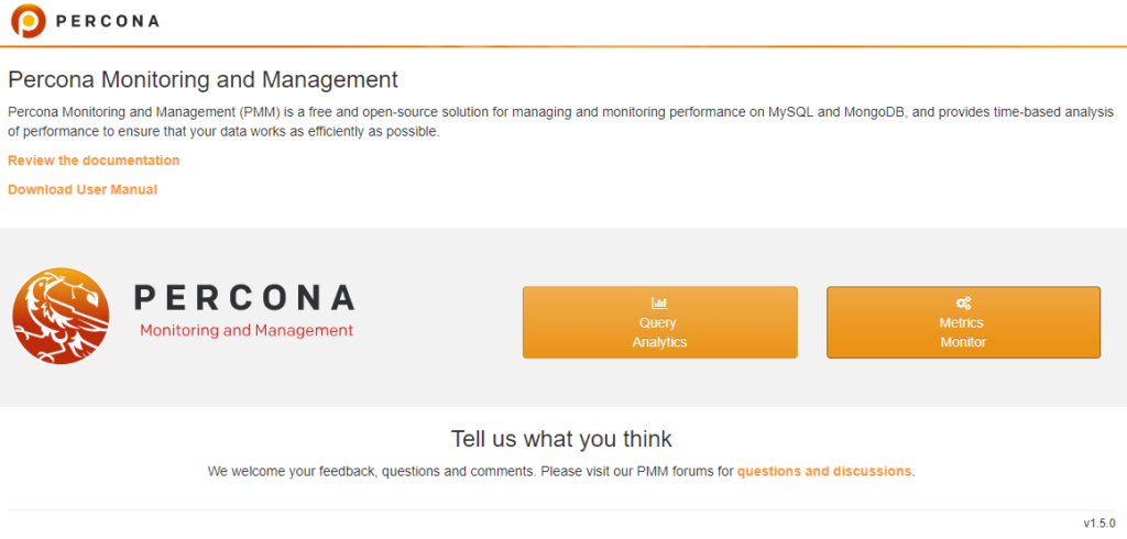 Percona Monitoring and Management 1.5 QAN 2