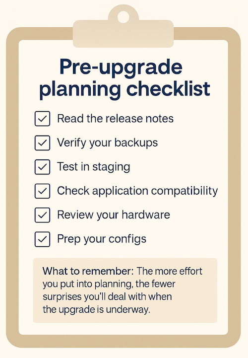 Postgresql Planning Upgrade