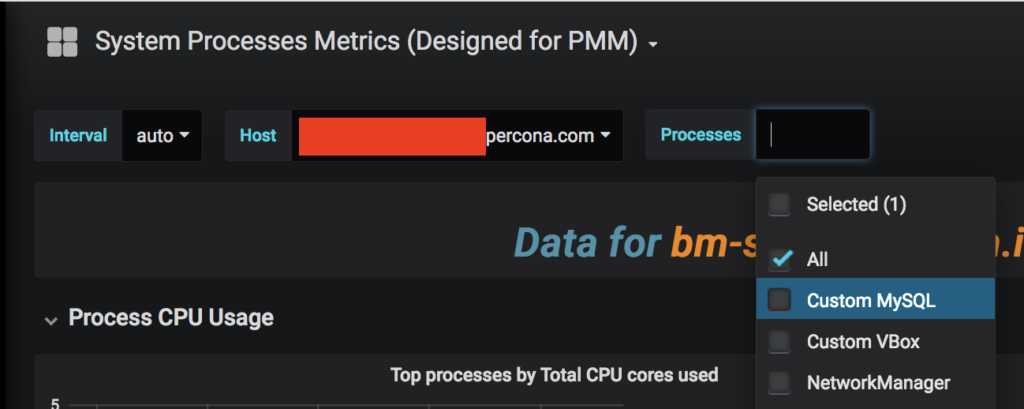 A new list of processes in PMM after filtering