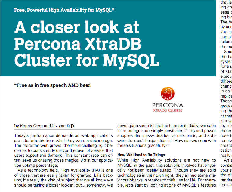 A closer look at Percona XtraDB Cluster for MySQL - Percona