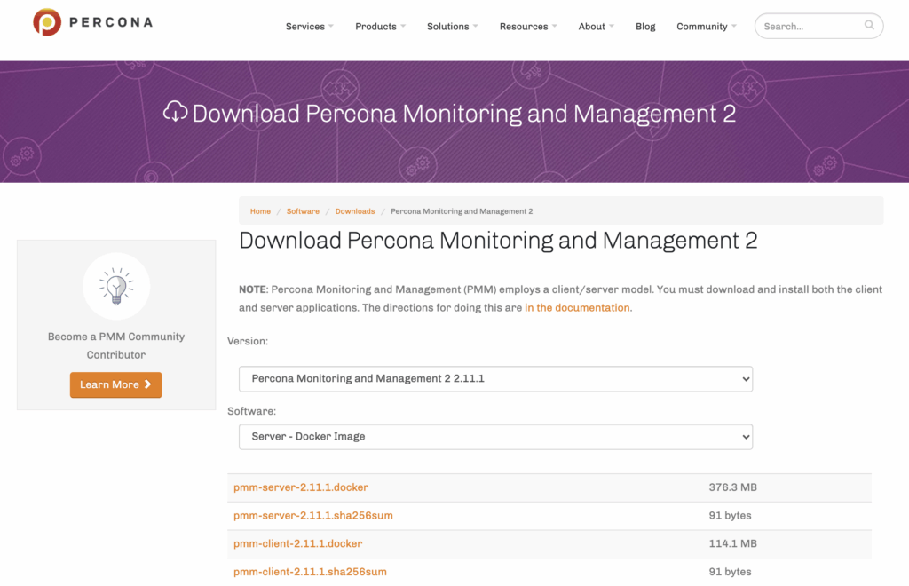 download percona monitoring and management