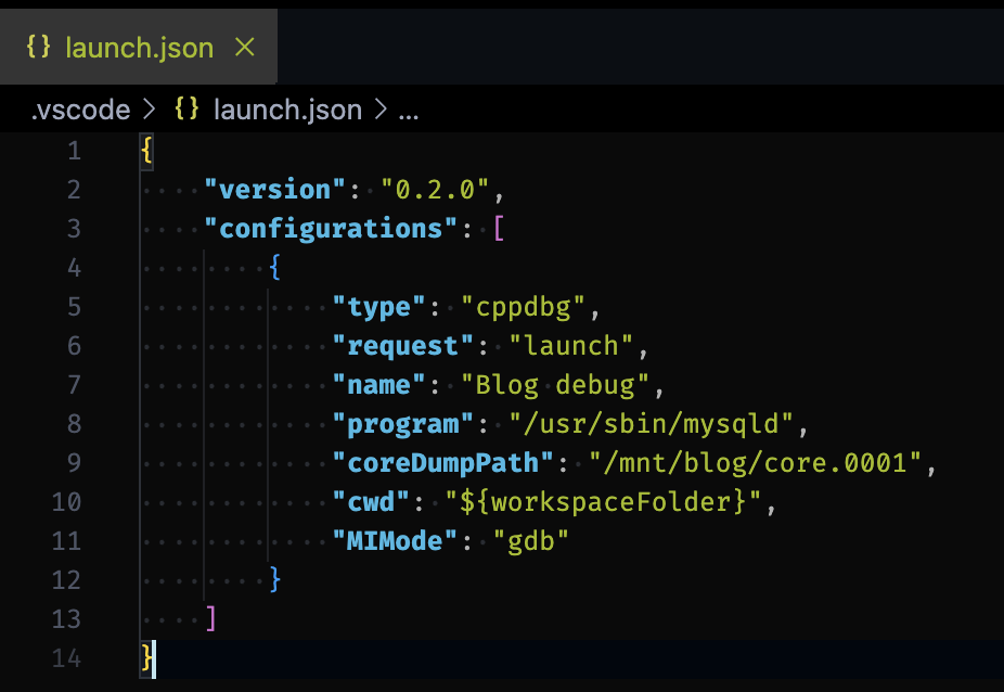 JSON configuration file