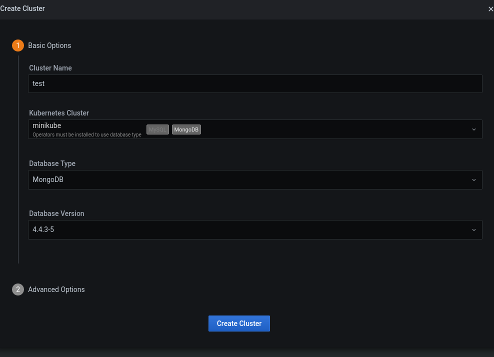 Create MongoDB cluster