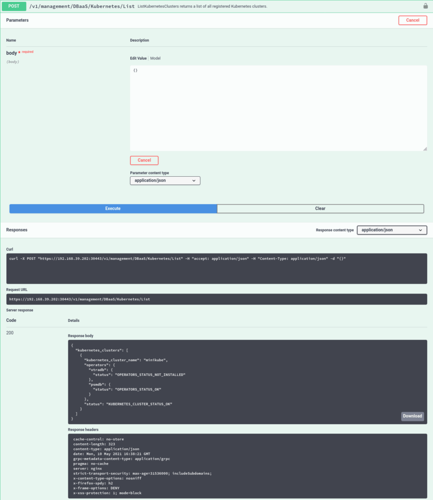 PMM Swagger API Example
