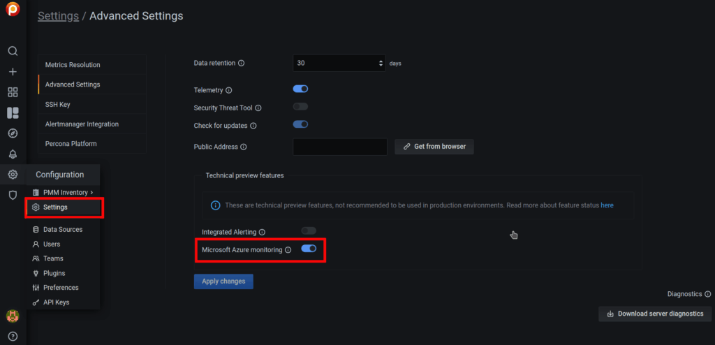 Add an Azure DB Service PMM