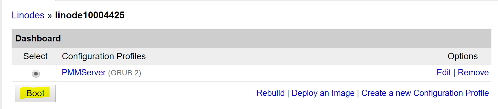 boot the server