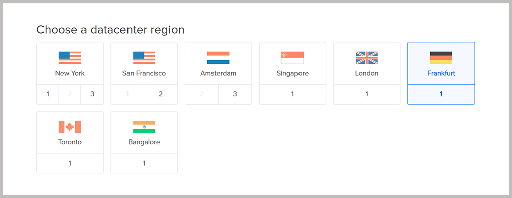 Choose DigitalOcean datacenter region
