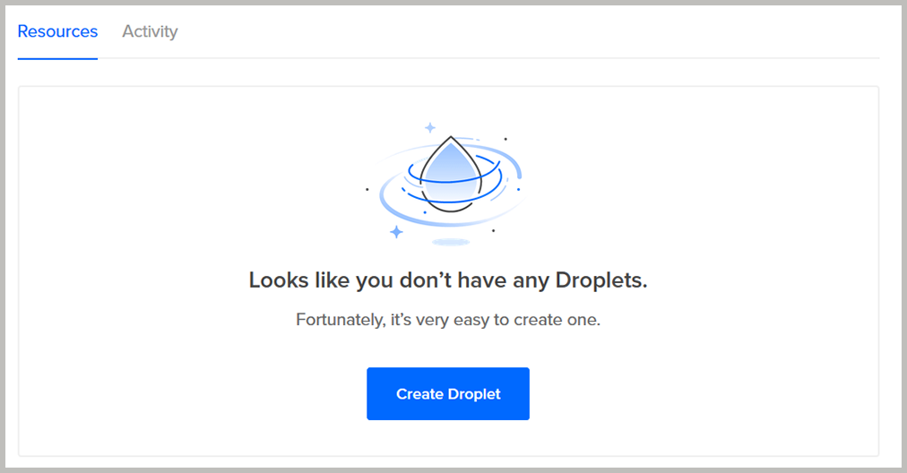 Log in to DigitalOcean panel and click "Create Droplet."