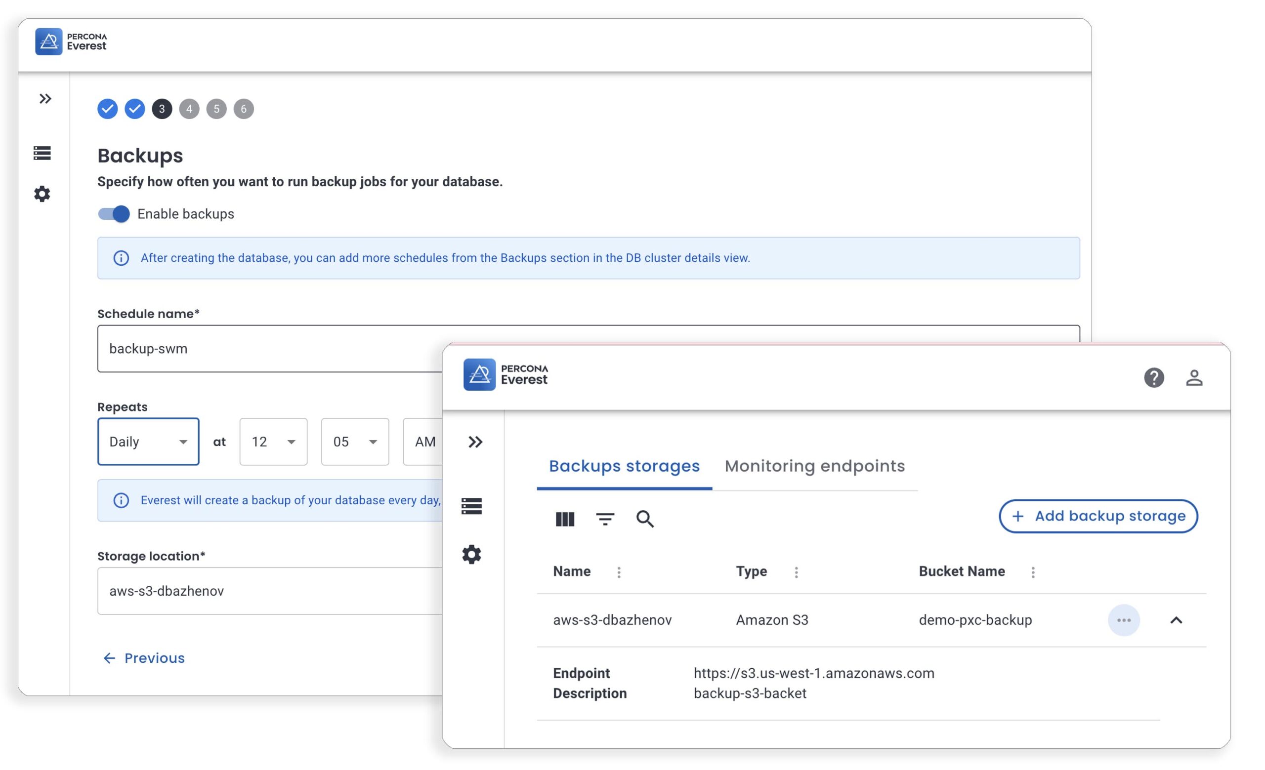 Percona Everest Backup