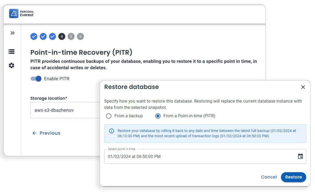 Percona Everest PITR
