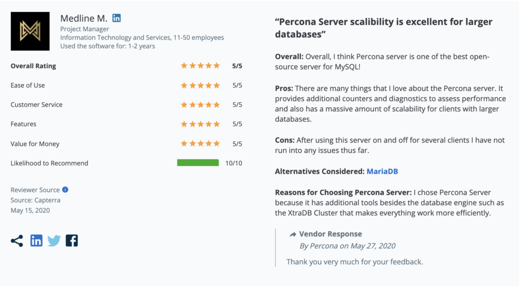 Percona Server for MySQL Review