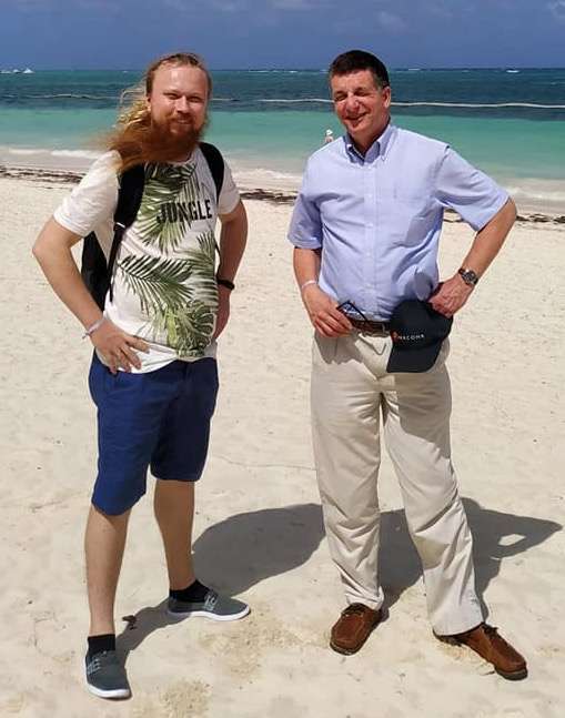 Tom & Daniil on the beach in Punta Cana, 2020