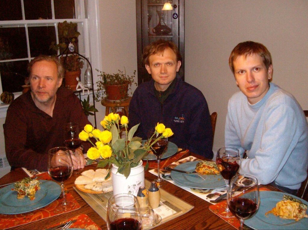 Monty, Vadim, & Peter share dinner, 2008