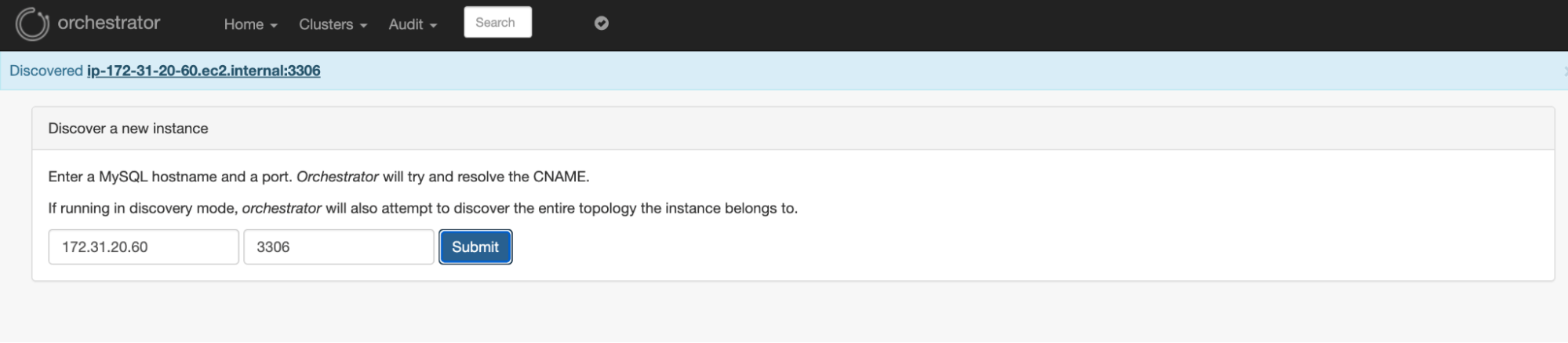 Orchestrator Node discovery