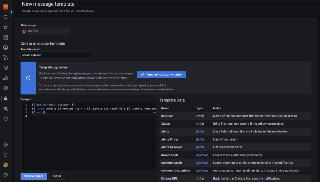 Customizing the "Subject" section of alert notification in PMM