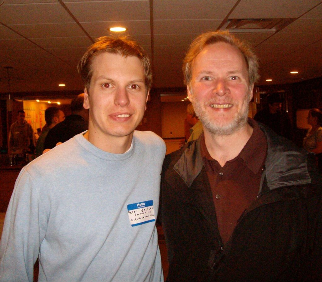 Peter & Monty at the MySQL User Conference, 2008