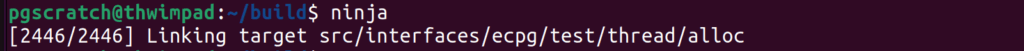 Output of initial ninja build