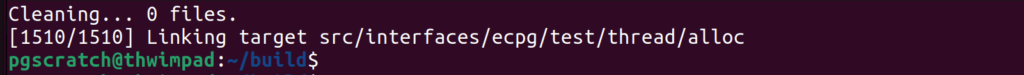 ninja build output after patch