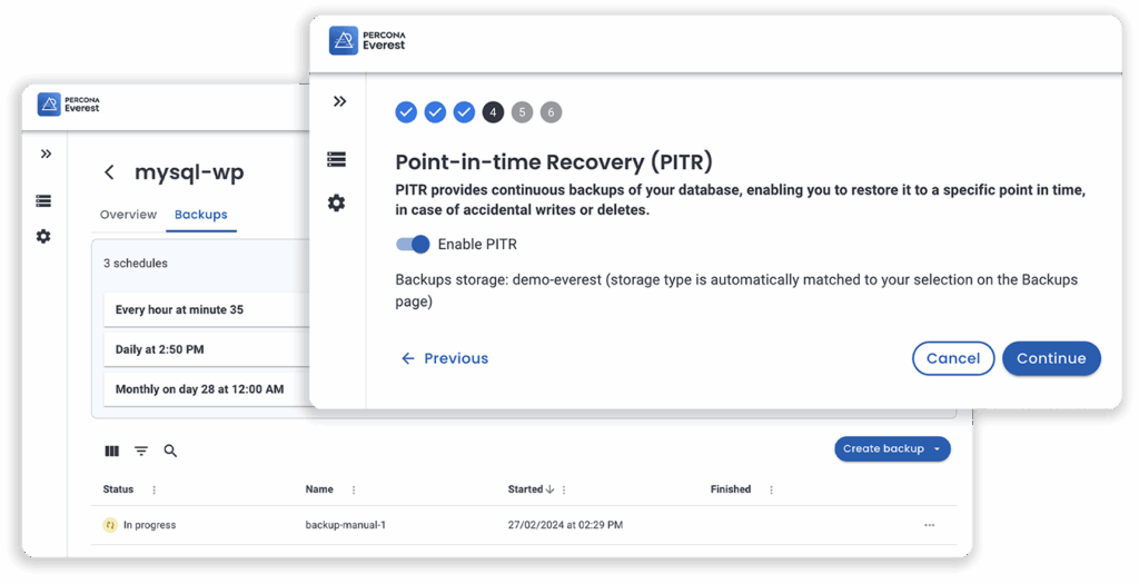 Percona Everest Beta Backup