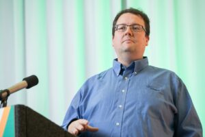 M C Brown, VP Products at Continuent, delivers his keynote 