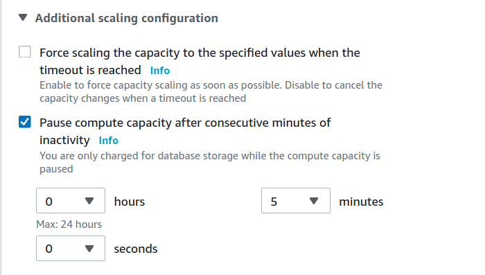specify the inactivity timeout