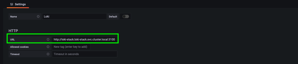 Loki settings
